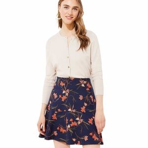 Loft Floral Ponte Flippy Skirt XL